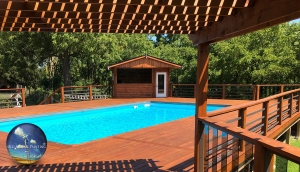Countryside Deck, Pool, Pavilion, &amp; Bar Shed Oasis Refinishing in Lincoln
